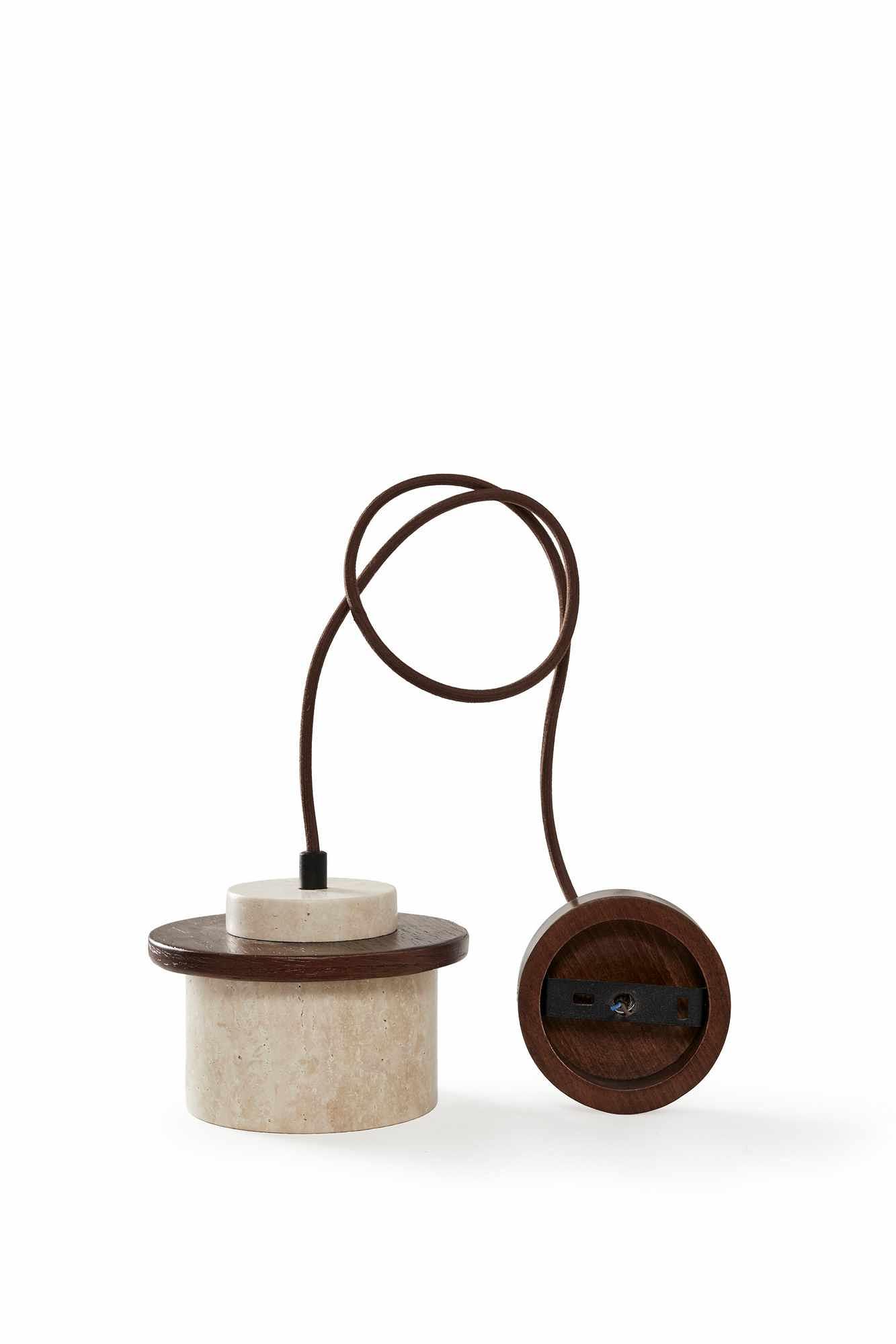 Duck Pendant Light Walnut Wood Travertine Brown 9