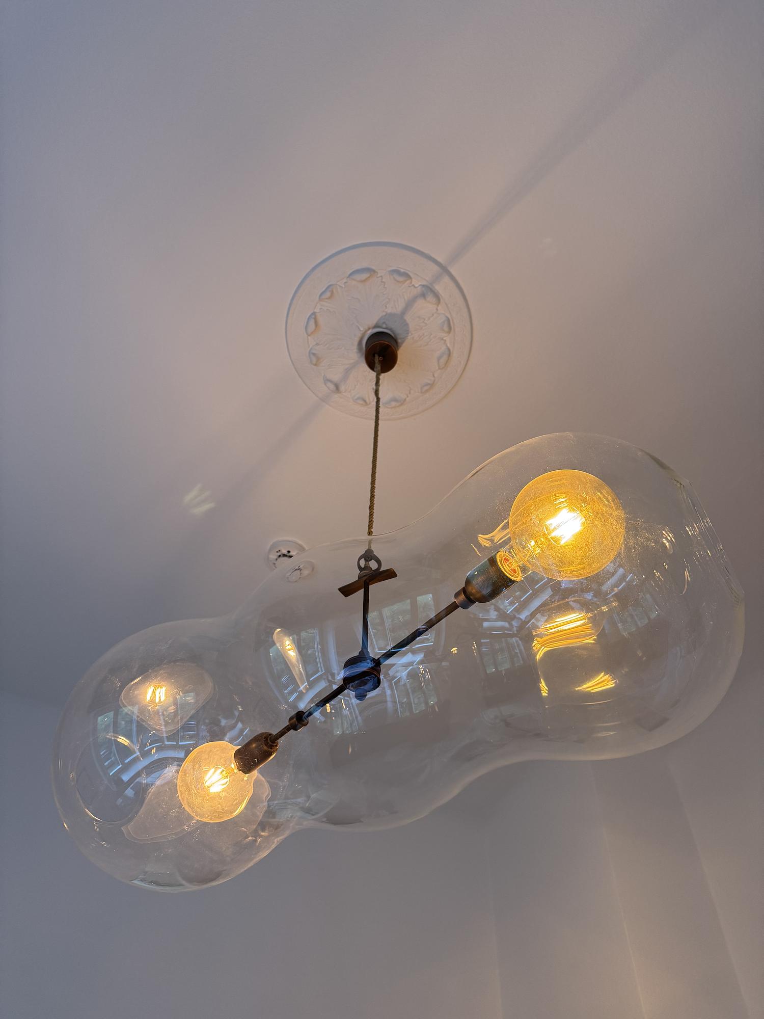 Designer glass pendant lamp organic shape 2