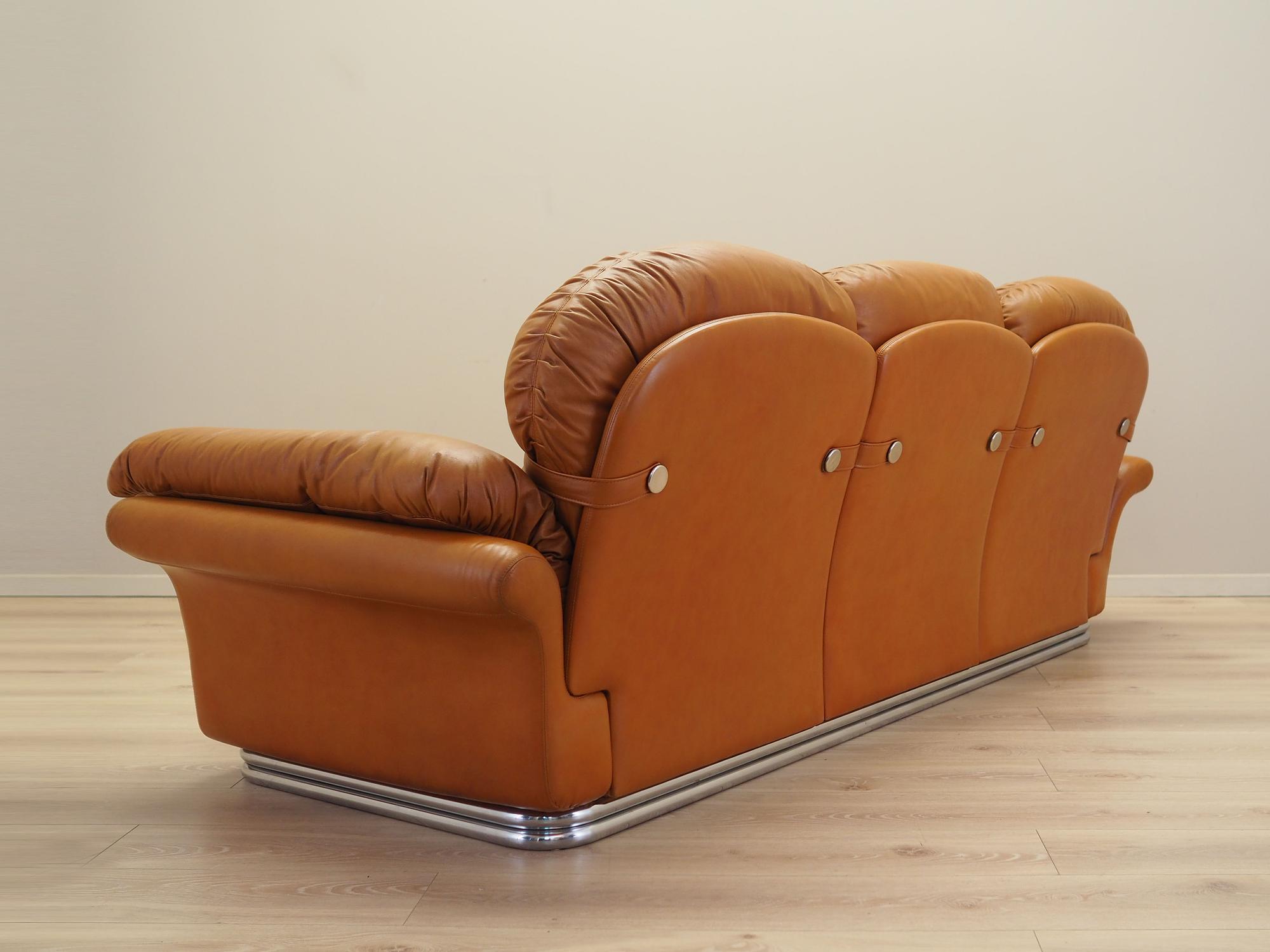 Sofa Leder Braun 1960er Jahre 3
