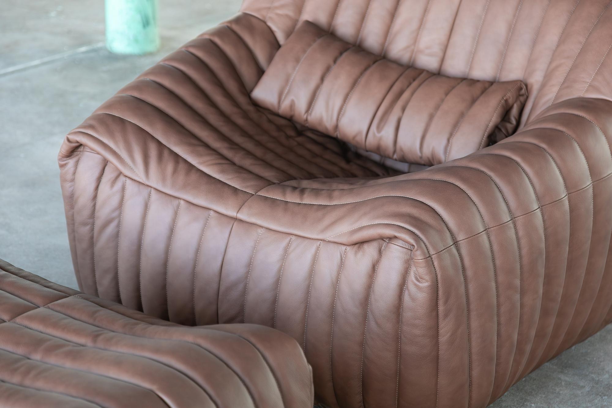 Sandra Set Lounge 2 pezzi pelle liscia Folk Brown 3