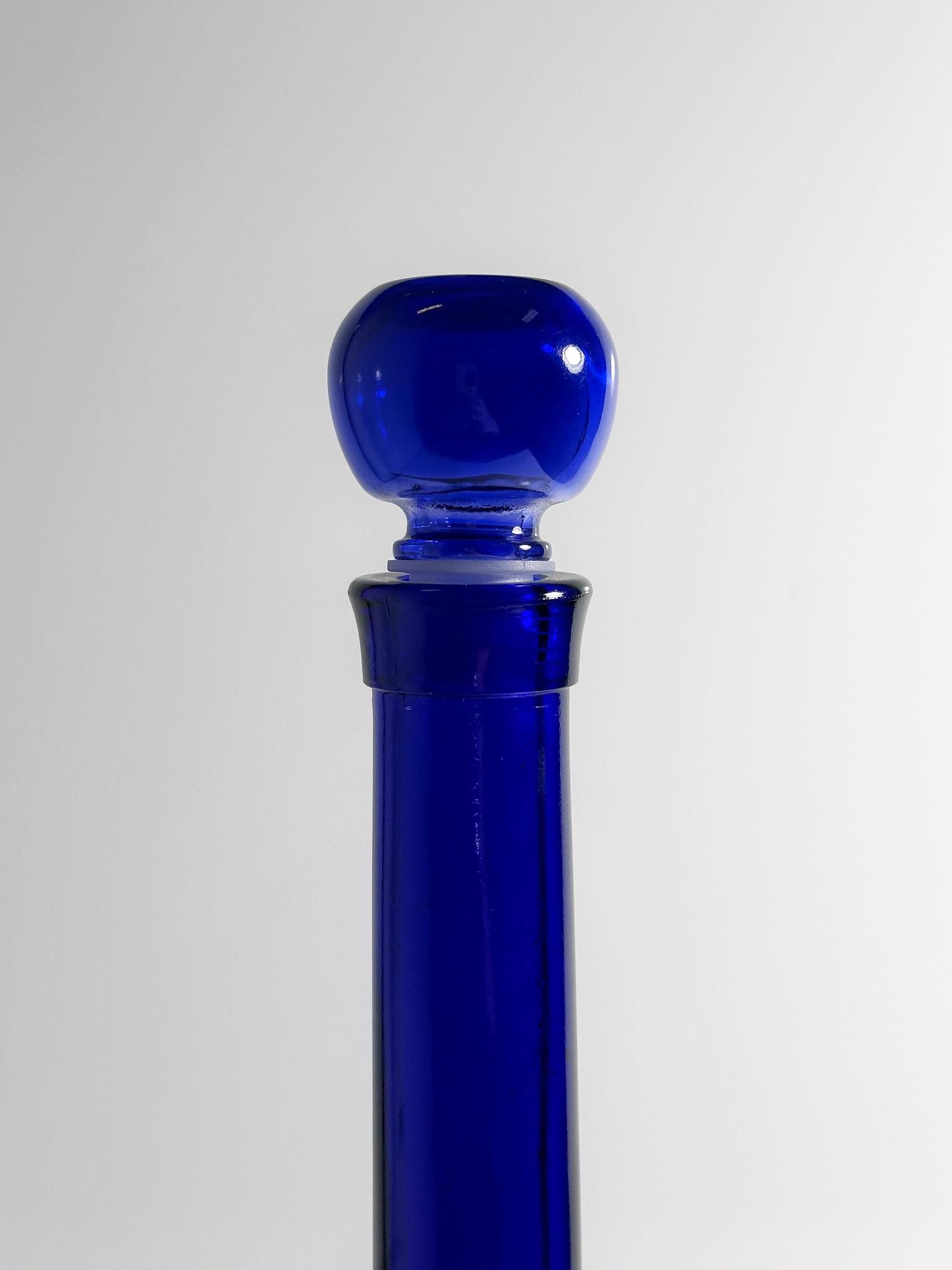 Vintage Postmodern Karaffe Blau 1980er Jahre 2