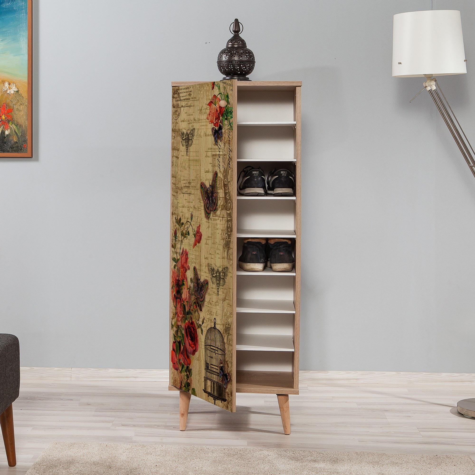 Filinta Scarpiera Impiallacciatura di legno Rovere Sonoma marrone 3