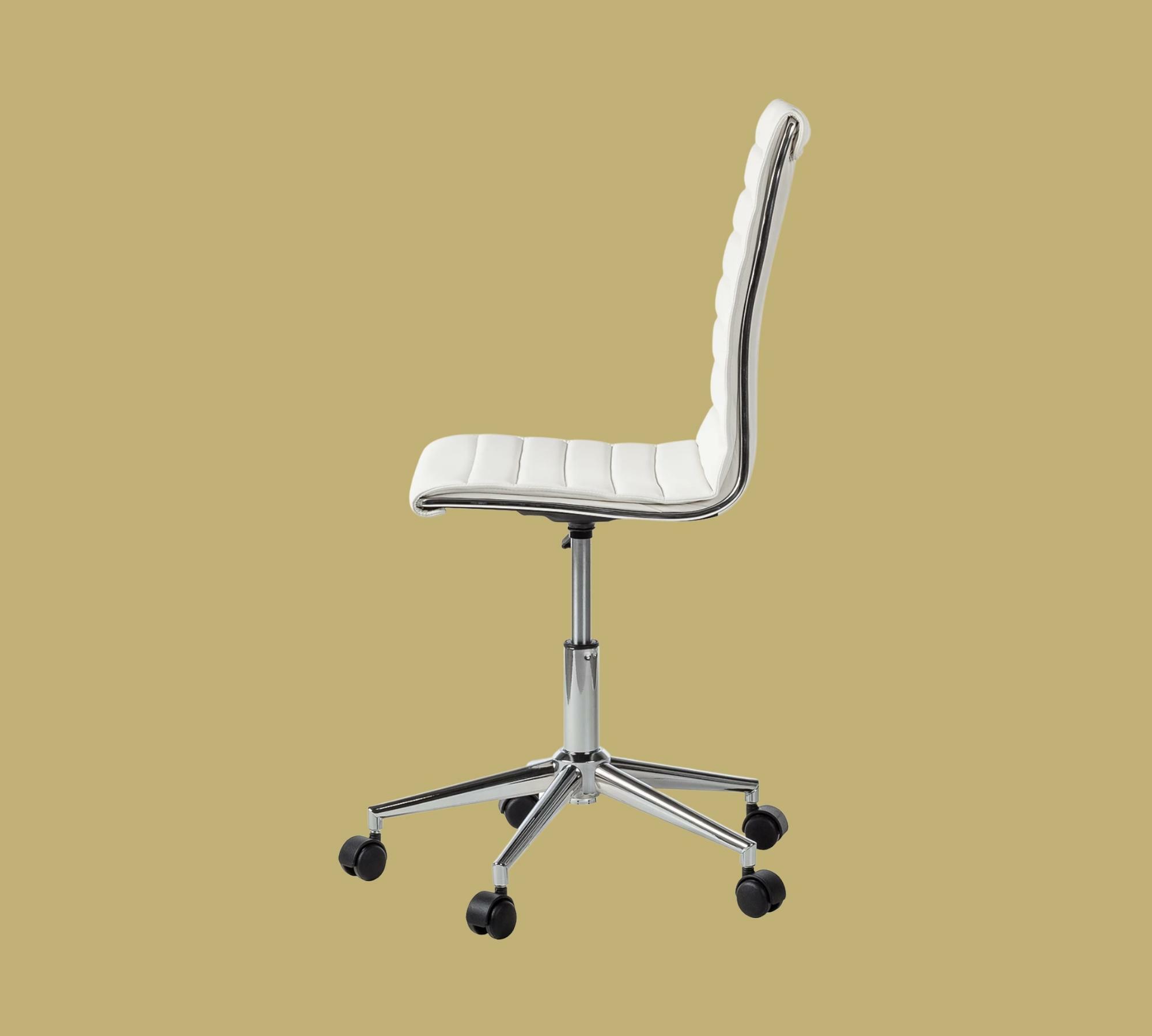 Office swivel chair Vegan leather White 2