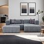 Beyza Sofa Récamiere Rechts mit Hocker Grau 0