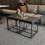 Defne Coffee Table Set Wood Veneer Anthracite Black 1