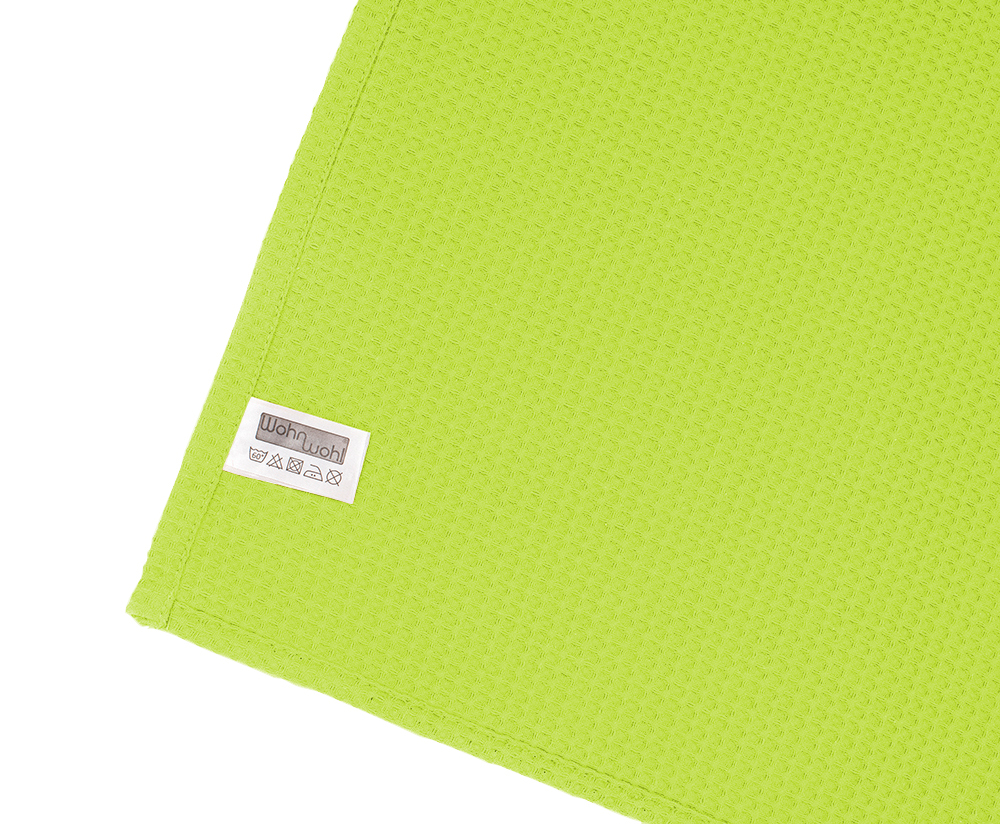 Leichte Decke aus Waffelpiqué 100% Baumwolle Grün Single 2