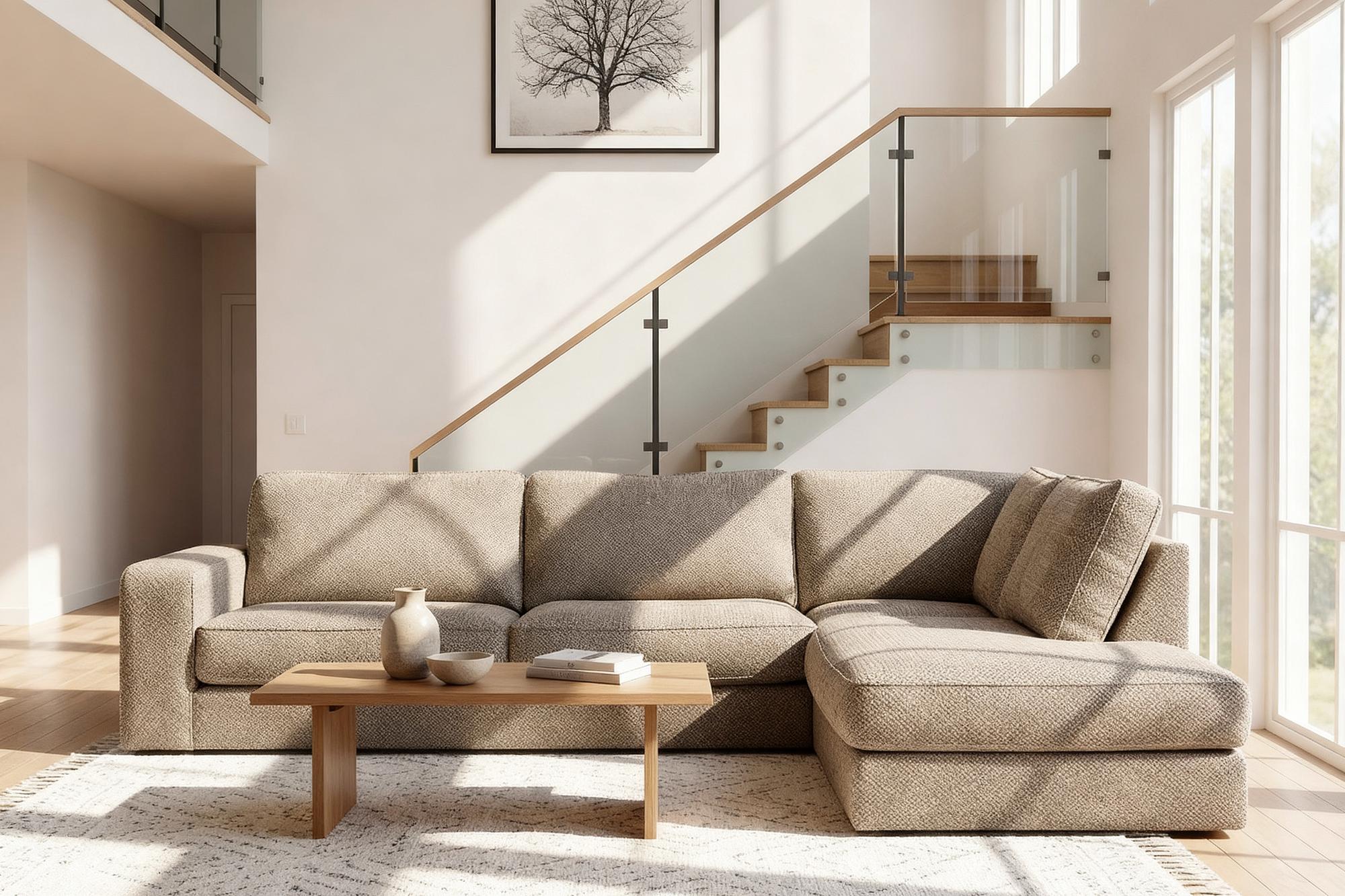 Corner Sofa Easton Right 3-Seater Beige 4