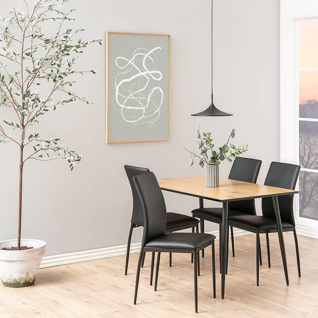 4x Upholstered chair Domenica II Black 3