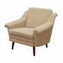Poltrona Vintage Tessuto Legno Beige Anni '70 0
