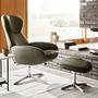 Athena Sessel mit Kippfunktion Estoril-Leder 0959 Graubraun 1
