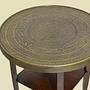 Vintage Beistelltisch Holz Messing 1920er Jahre 4