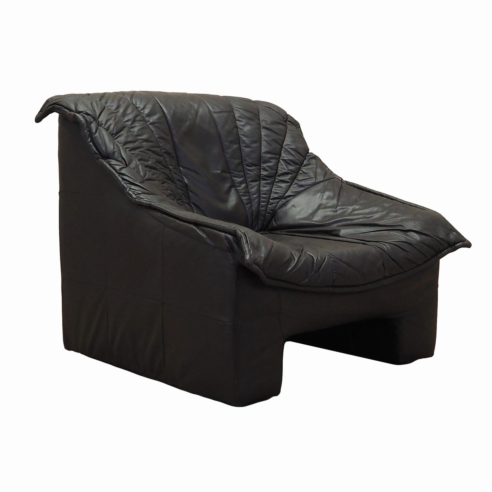 Armchair Leather Black 1960s 0