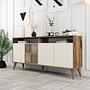 Milan Sideboard Walnut Brown Cream 160cm 1