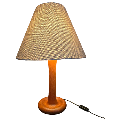 Vintage Teakholz Tischlampe Dyrlund Dänemark 0