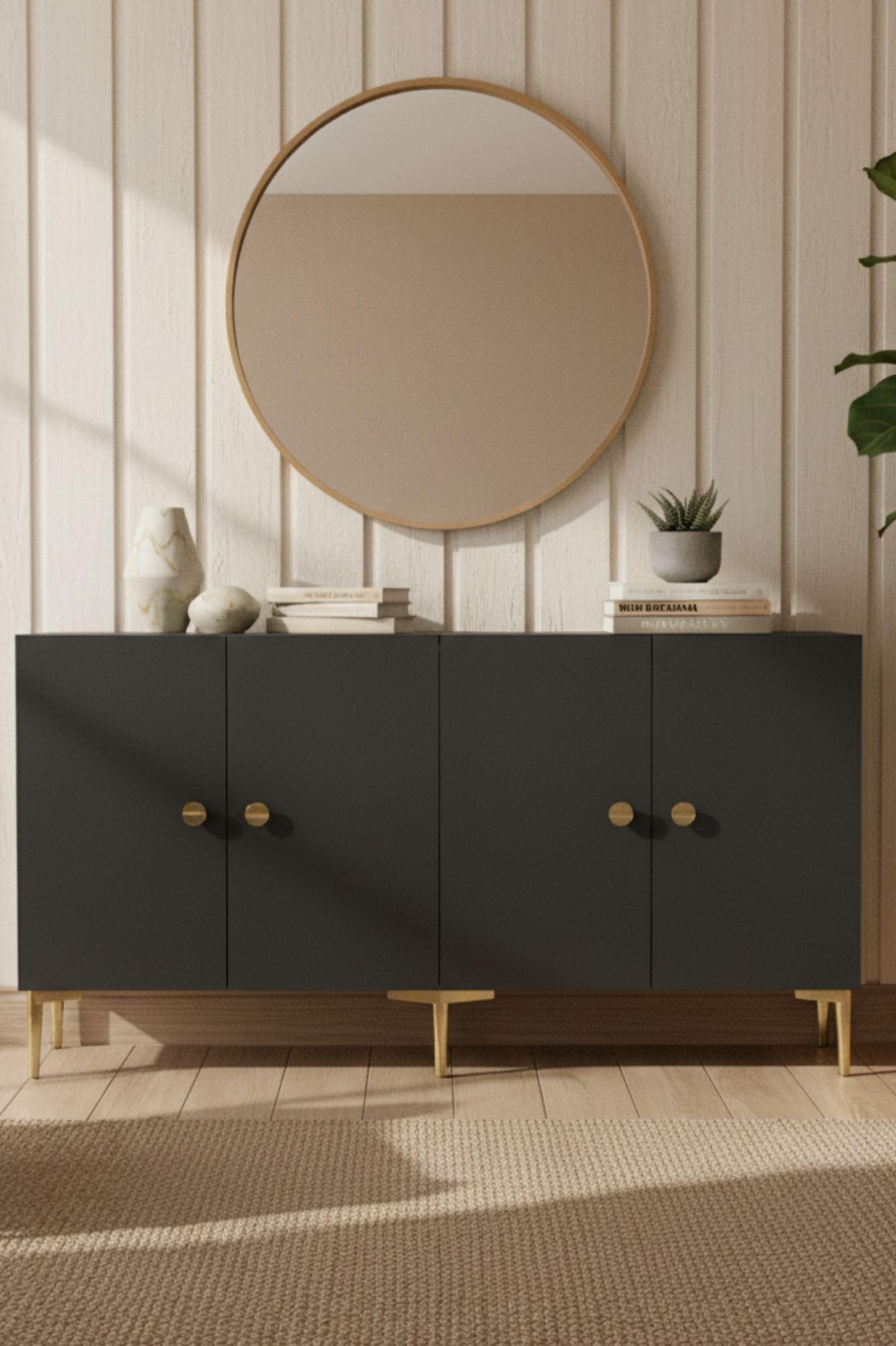 Simple 150 Sideboard Anthrazit Gold 2