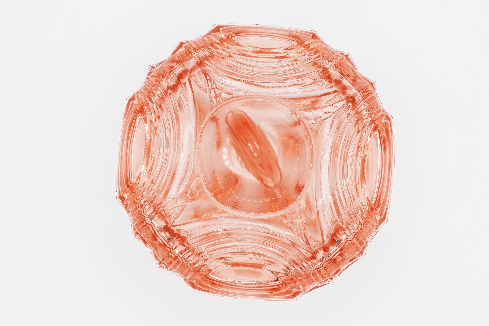 Vintage Dragonfly Lidded Jar Pressed Glass 1930s 2