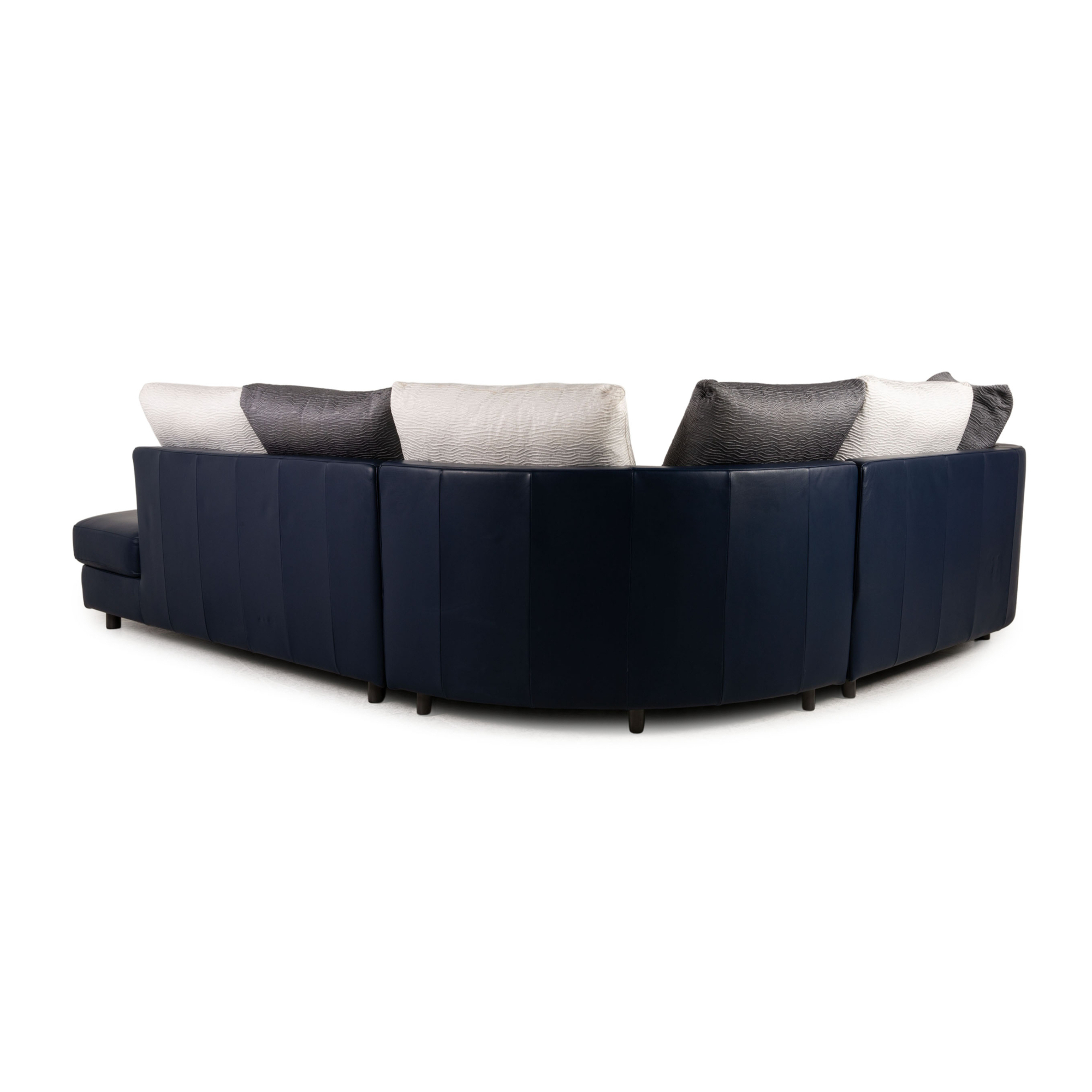 4500 Ecksofa Leder Dunkelblau 9
