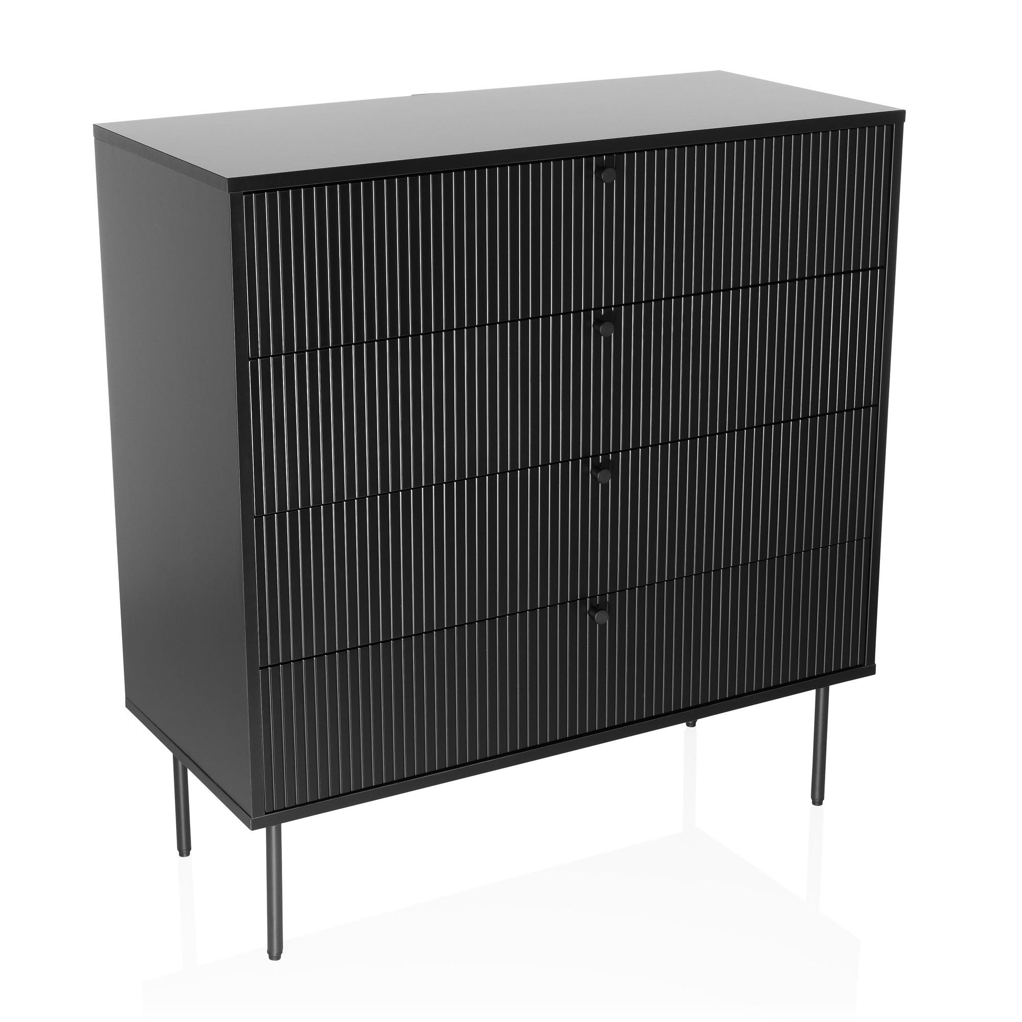 KARBY K Chest of drawers 4 drawers Wood Black 6