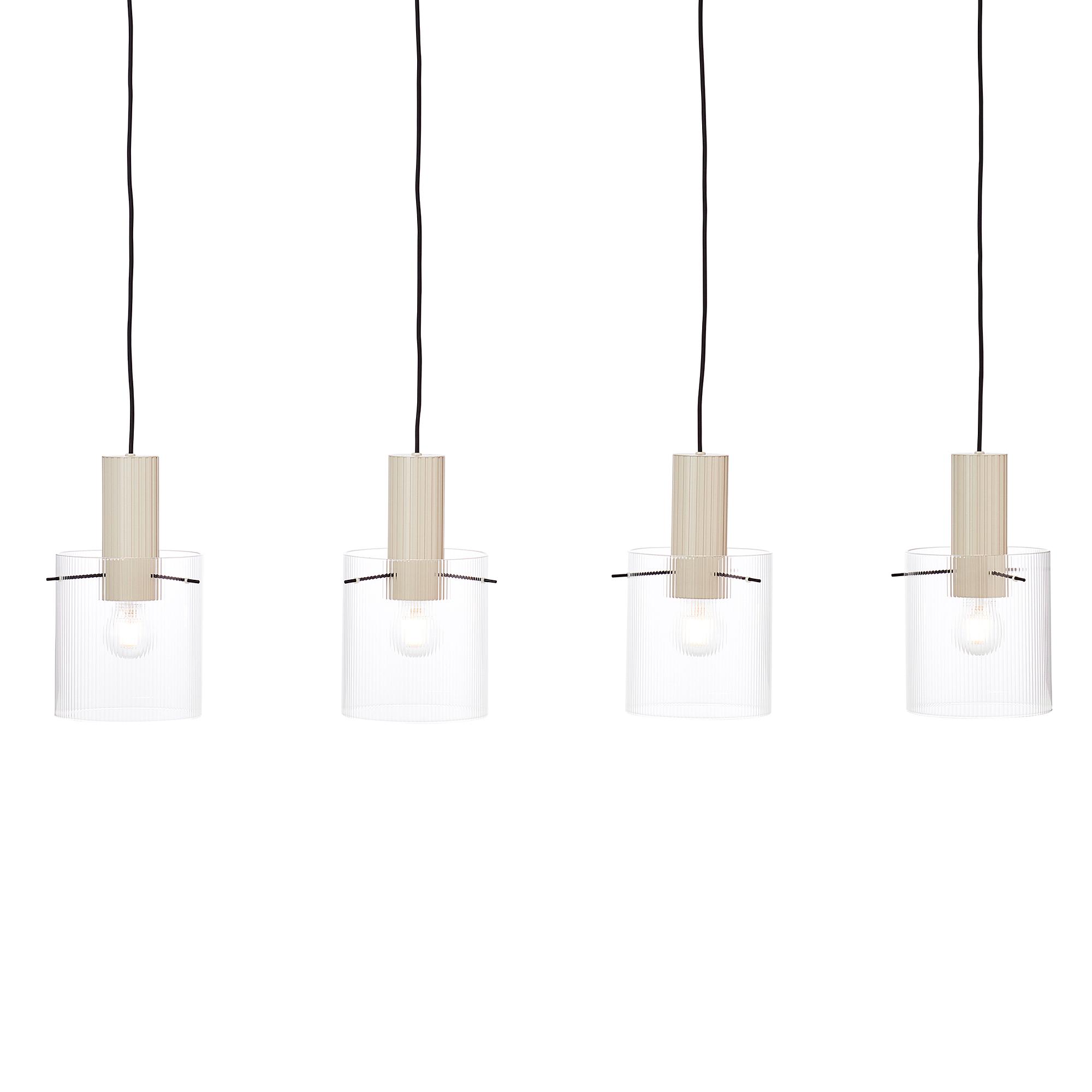Pendelleuchte Göteburg 4-Flammig Aluminium Klarglas Beige 0