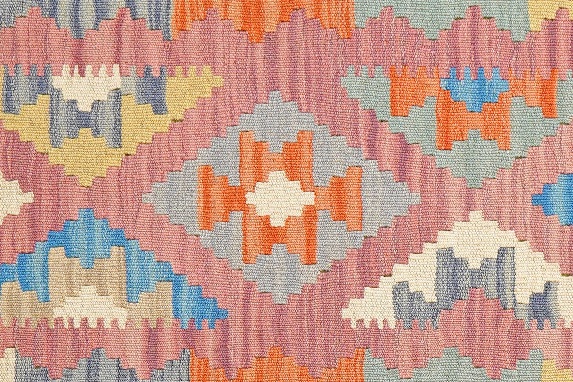 Kelim Gashgai Teppich Wolle Rosa 3