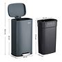 Trash Can Milizac II Steel Polypropylene Grey 4