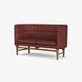 Mayor AJ6 Sofa Samt Walnussholz Blau 5