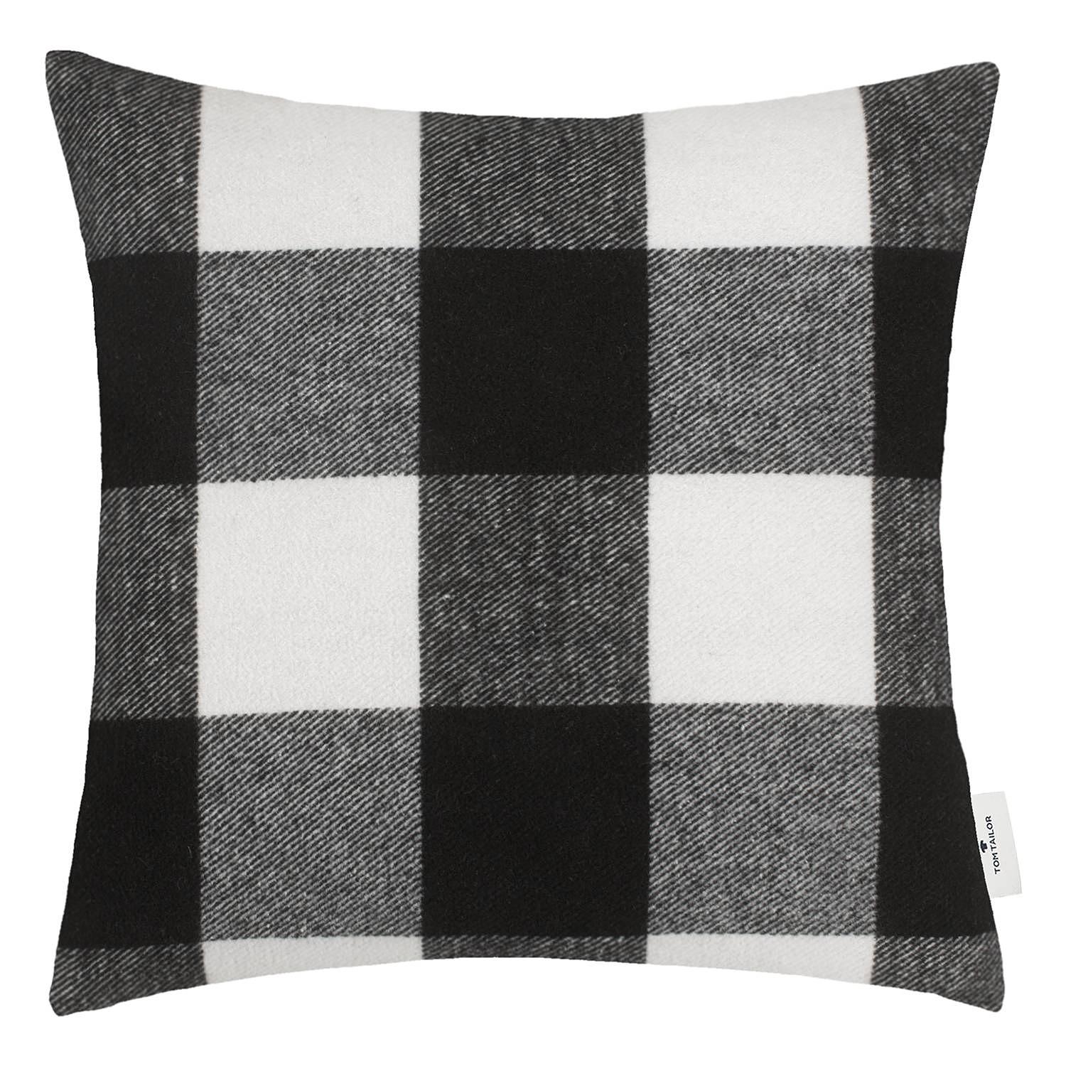 Pillowcase Big Check Cotton Black White 0