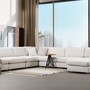 Ecksofa Textil Weiß 1