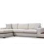 Modernes Sofa Récamiere Links Creme mit Tisch 5