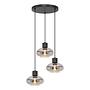 Pendant light Laport cast iron 3-light smoked glass black 4