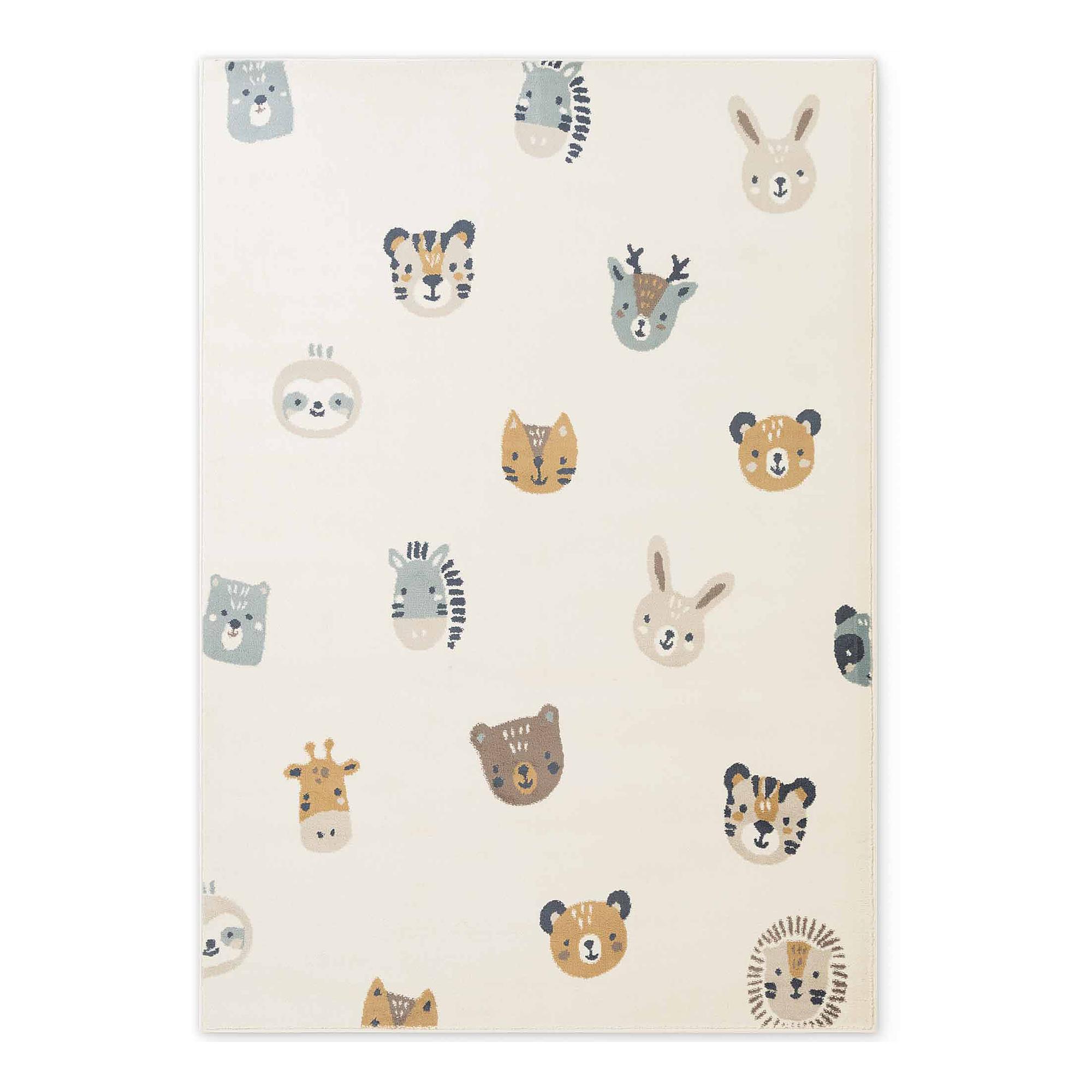 Children's Rug Tiny Zoo Polypropylene Jute Cream 120 x 170 cm 1