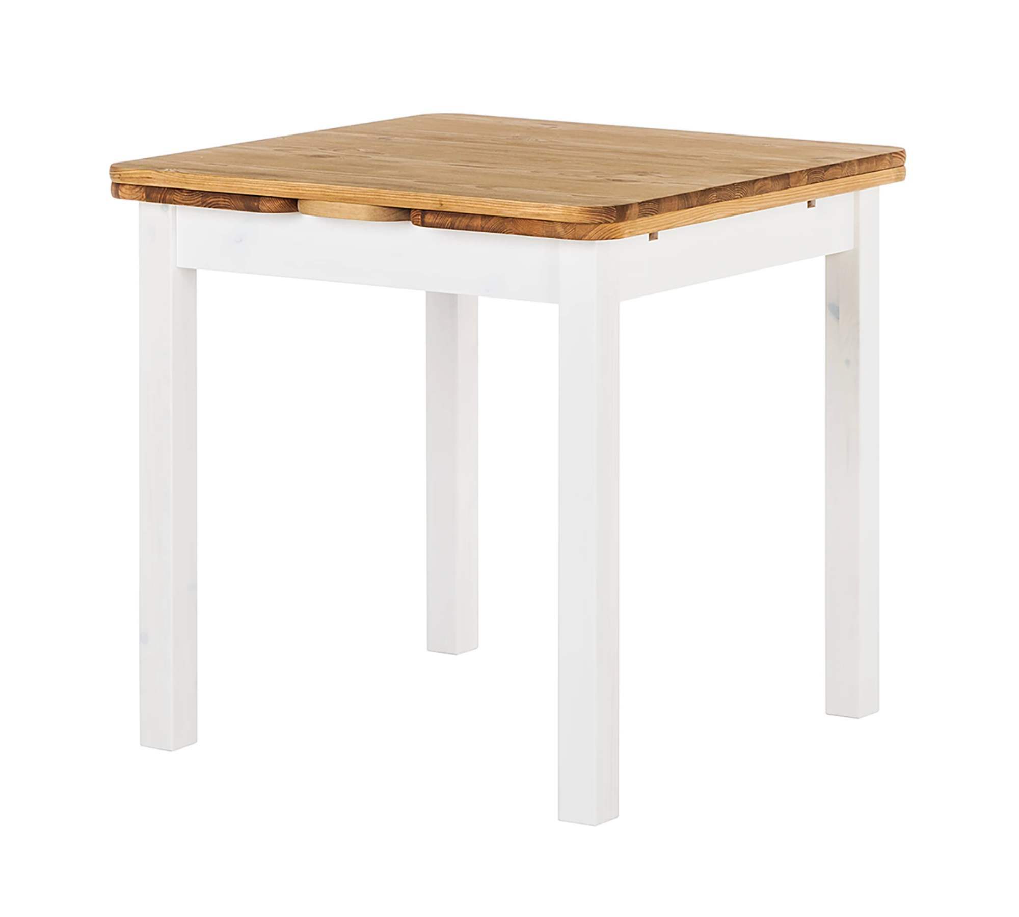 Esstisch Massivholz Kiefer Weiß Ausziehbar 0