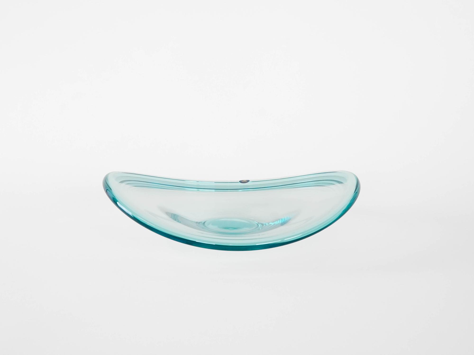 Crystal plate Turquoise Transparent 1960s 2