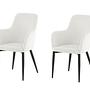 2x Comfort Esszimmerstuhl-Set Samt Schwarz Weiß 0