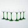 Wine glasses set Green 1970s 2