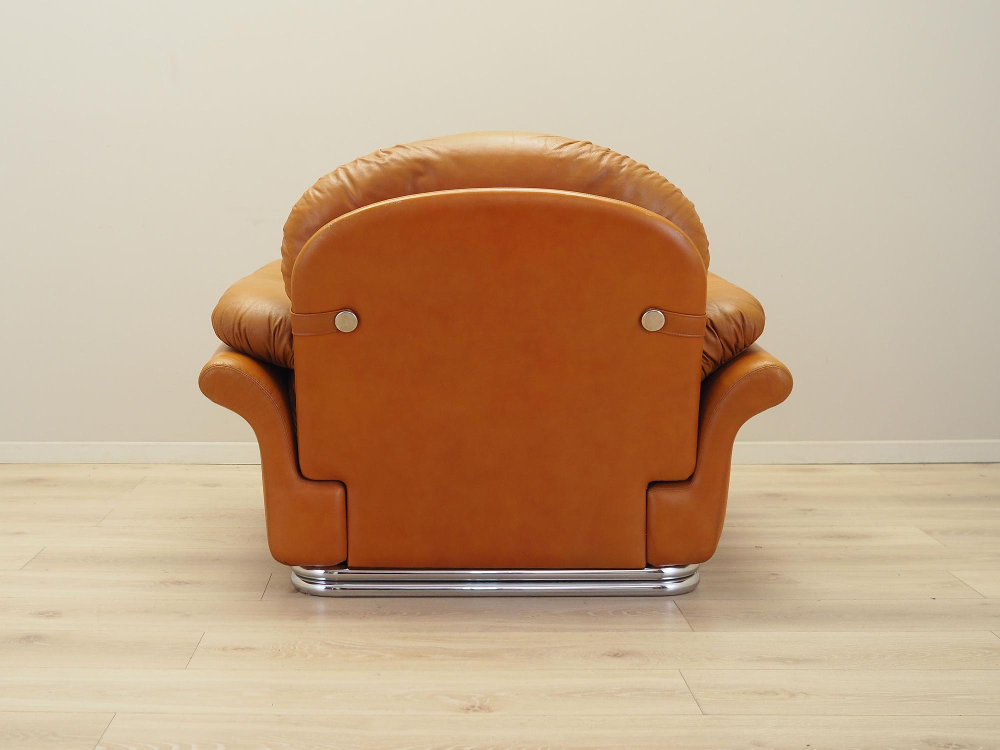 Sessel Leder Braun 1960er Jahre 5
