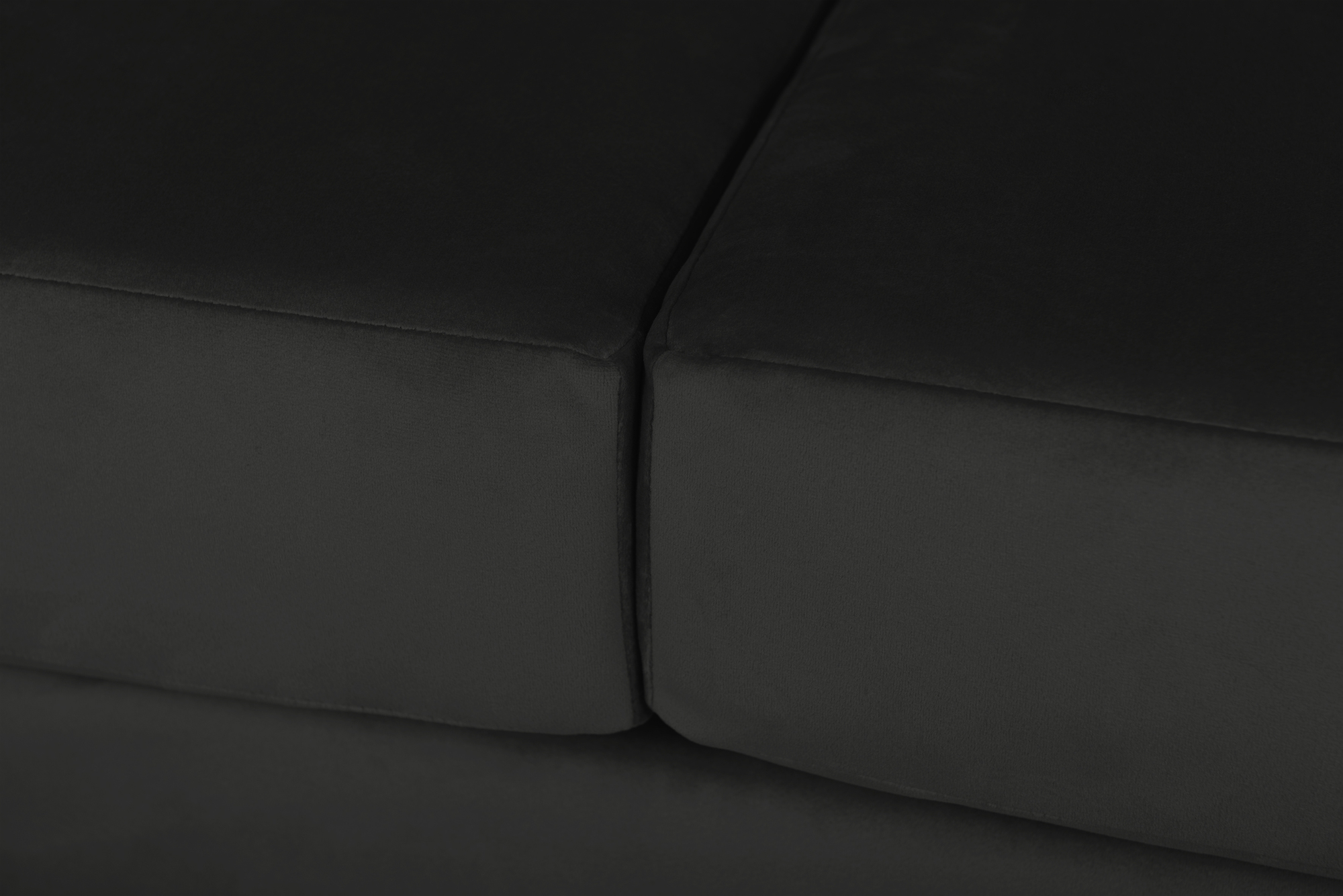 Portobello Sofa 3-Sitzer Samt Metall Schwarz 5