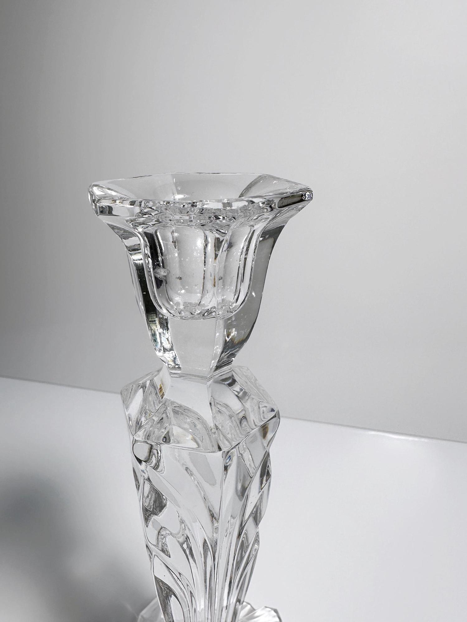 Vintage candlestick crystal glass 1970s 2