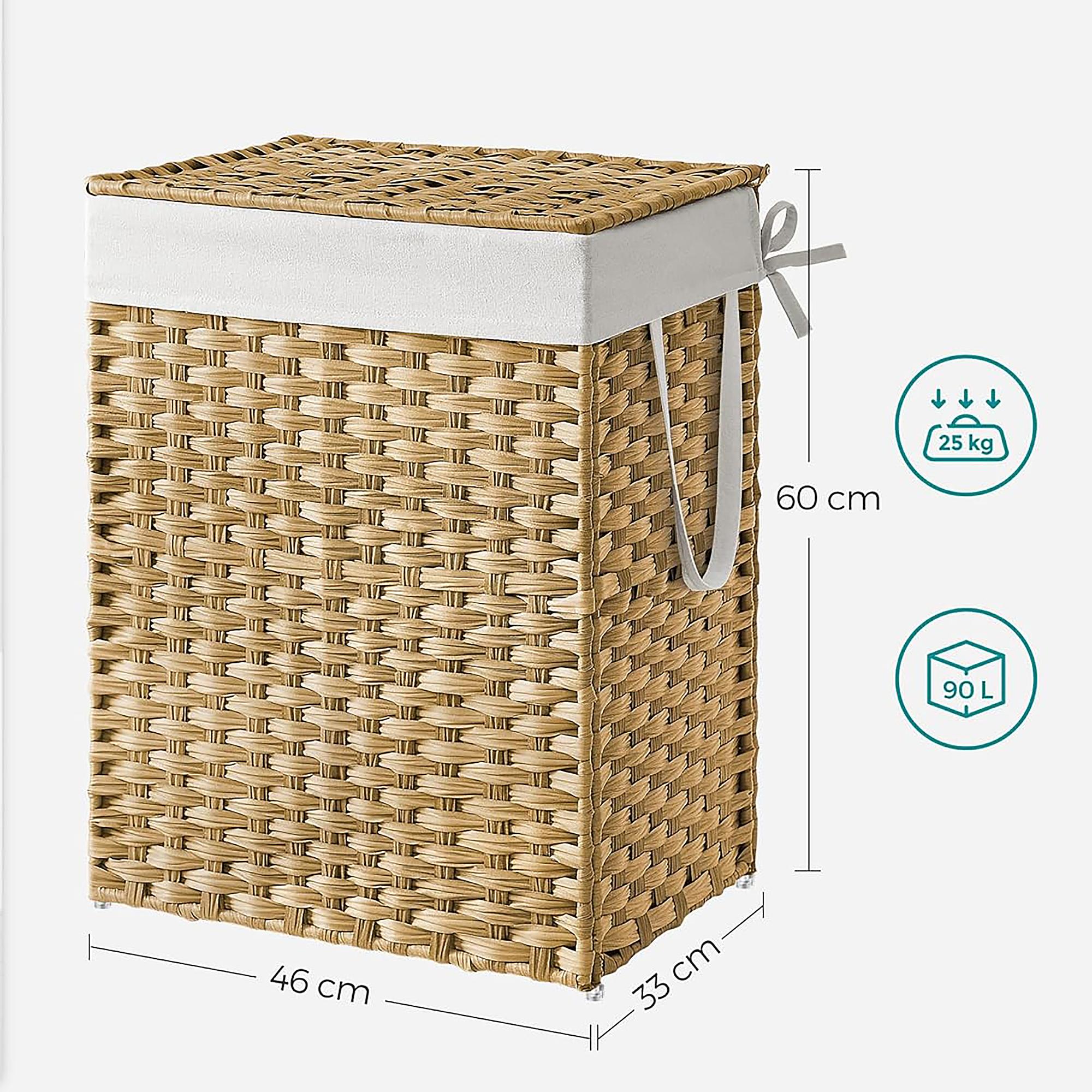 Impor Wäschekorb Gelb Eisen 46x61x32cm 4