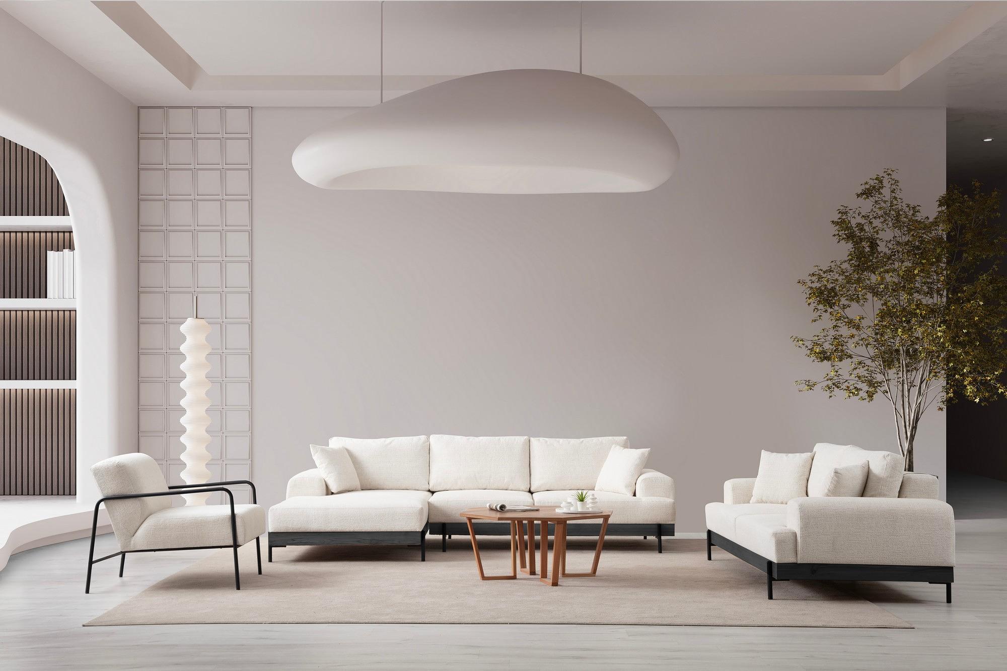 Eti Black Corner Sofa Left White 5