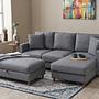 Eva Sofa Récamiere Rechts mit Hocker Grau 1