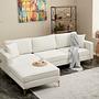 Lima Sofa Chaise Longue Left Cream with golden legs 1