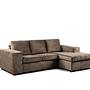 Sofa 3-Seater Chaiselongue Left Fabric Brown 10