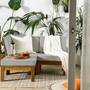 Loungehocker LEXI Webstoff / Akazie massiv Hellgrau 7
