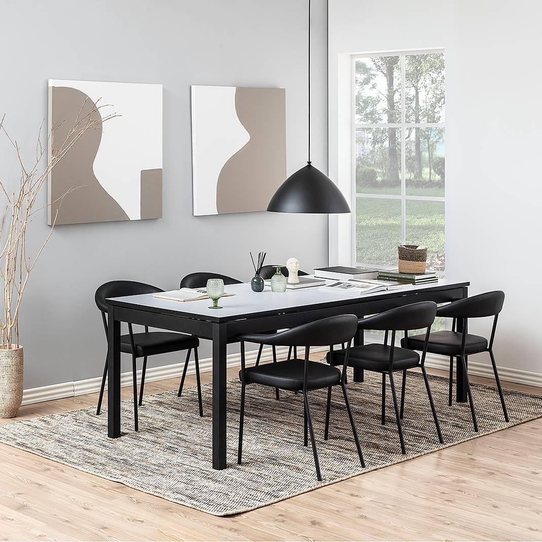 2x Armlehnenstuhl Otava Kunstleder Eisen Schwarz 3