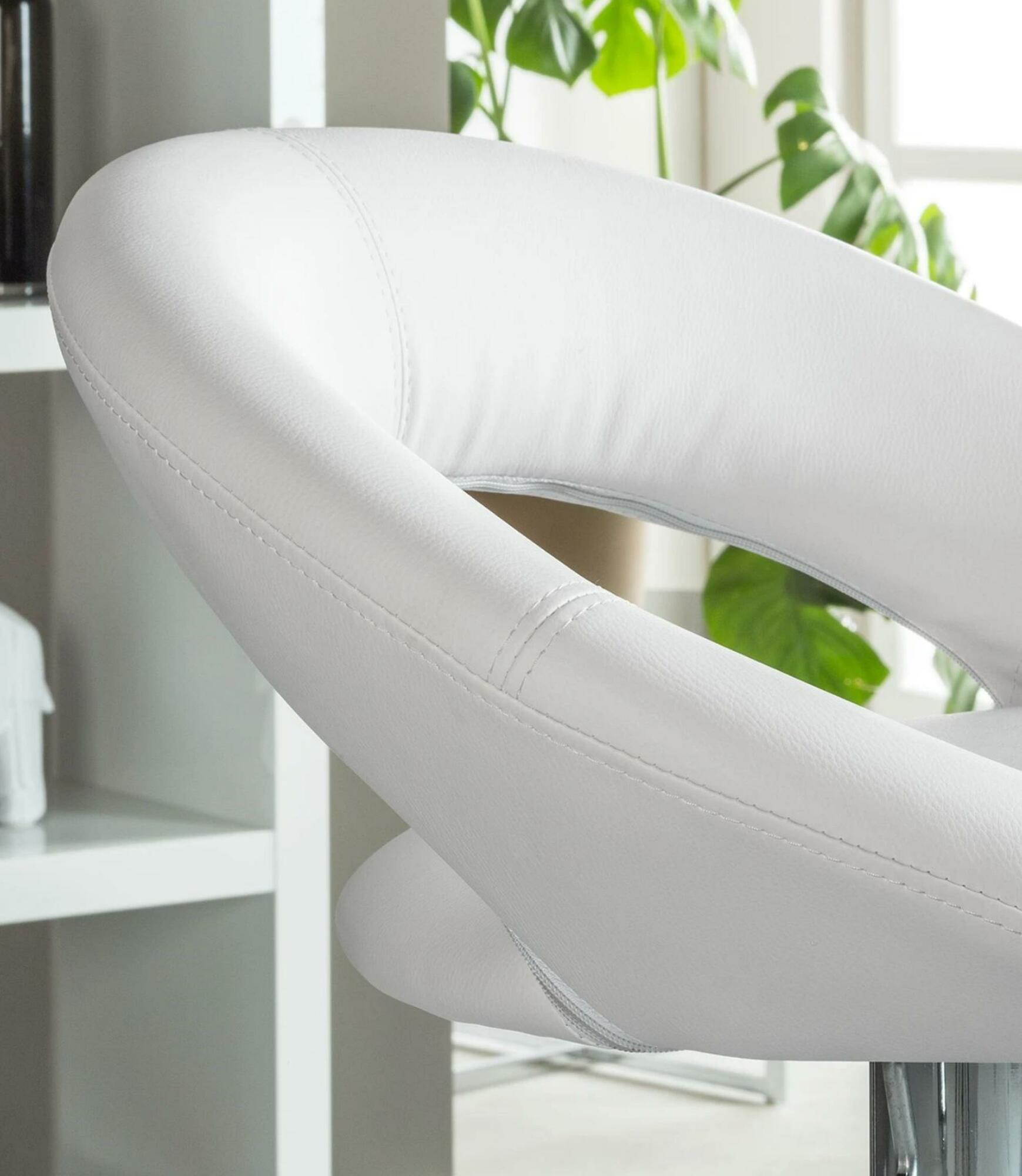 Barstuhl Hemingway Weiß / Chrom Einzelstuhl 4