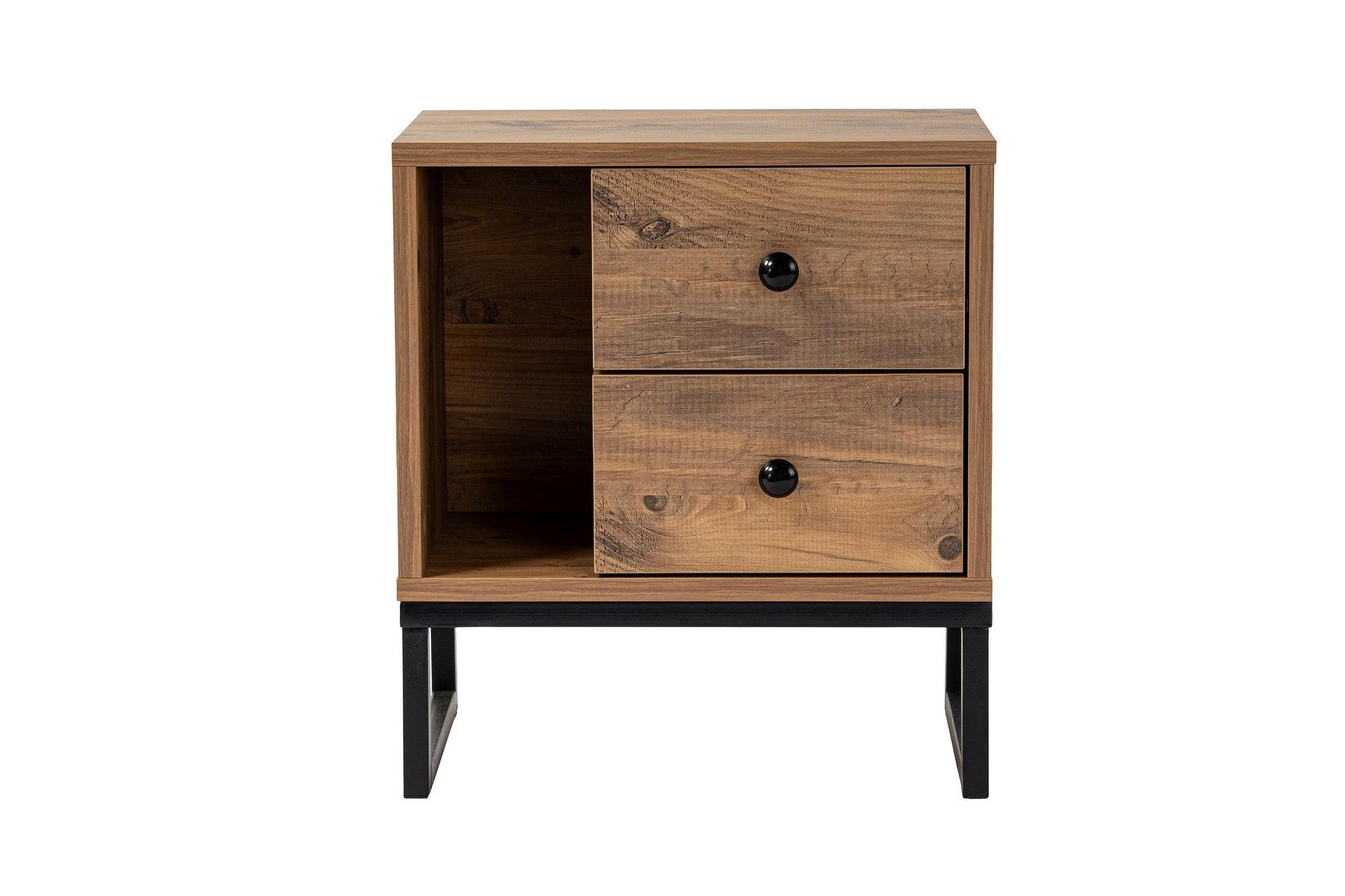 Glimmer Nightstand Brown with black legs 4