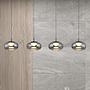 Quintara Type C LED pendant light smoked glass iron 4-light 0