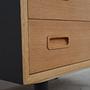 Vintage chest of drawers wood beige 1970s 10