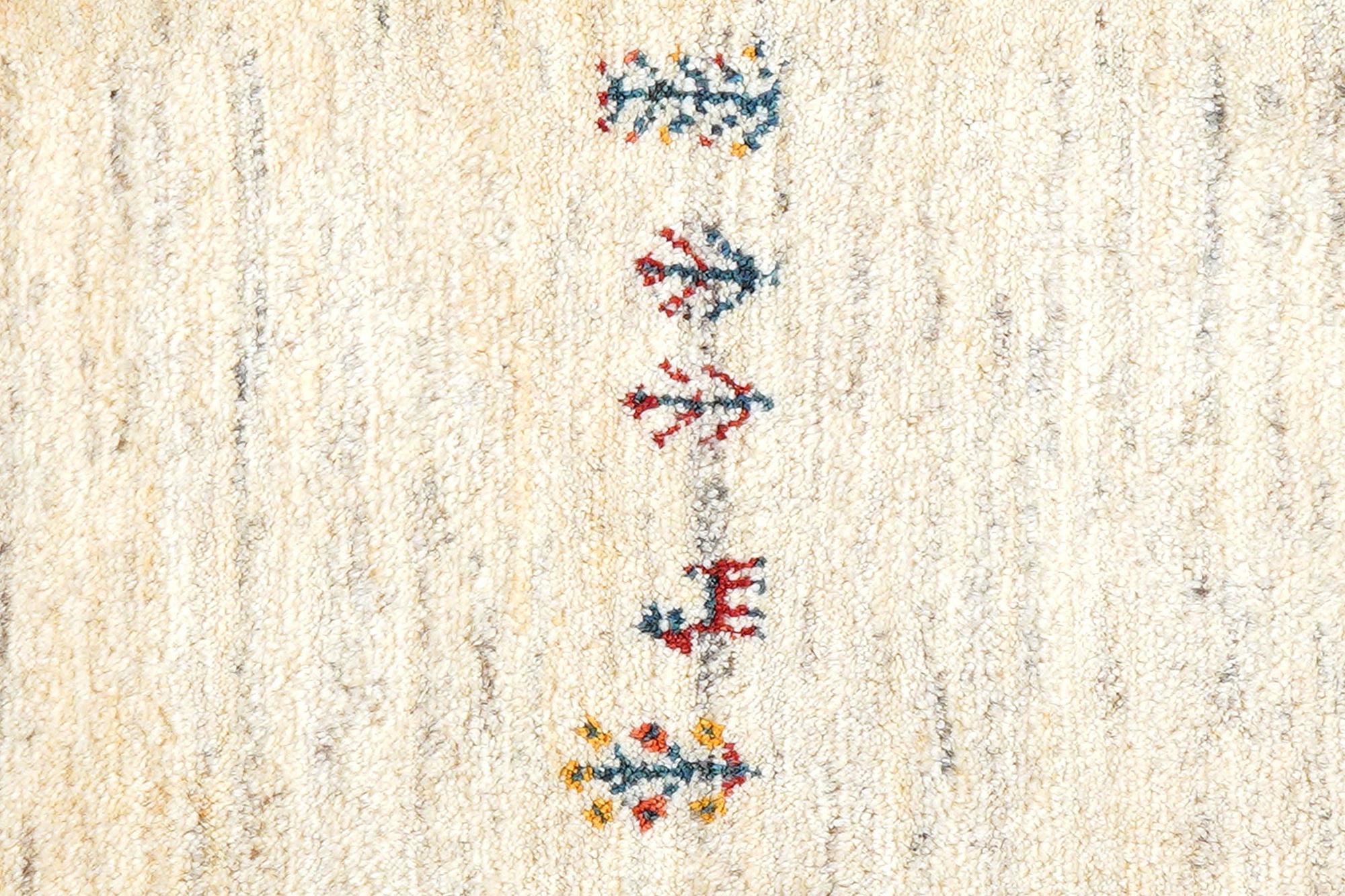 Gabbeh Teppich Wolle Creme 4